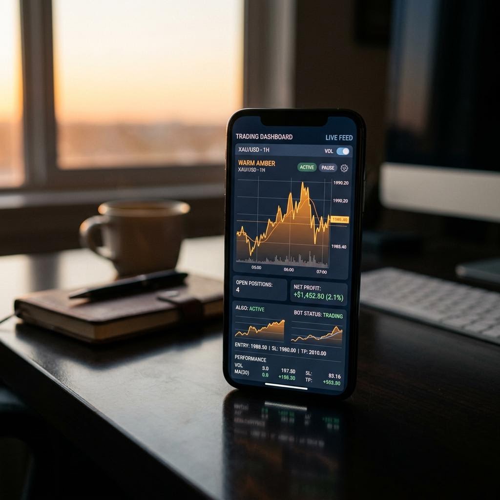 Interface de la plateforme de trading crypto IA Rentaison
